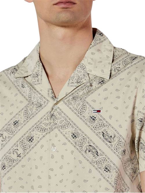 Camicia uomo beige in cotone Tommy Jeans | DM0DM20888ACG